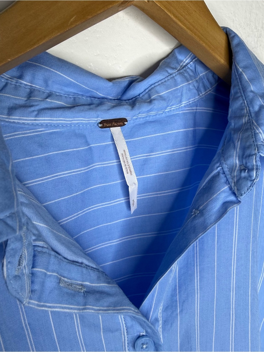 Free People Oversized Button downs shirts stripe Blue/White Sz S - Picture 6 of 7